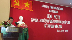 Thua Thien Hue province disseminates religious law to dignitaries
